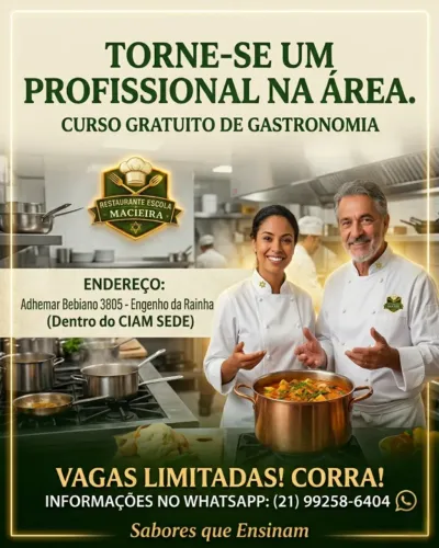 Curso Profissionalizante gratuito de Gastronomia - Aulas Práticas
