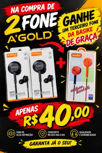 Fone de ouvido 2 e ganhe o terceiro grátis