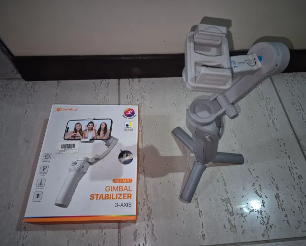Gimbal Estabilizador Filmagens e Fotos PEI M01 + Ring Light articulado
