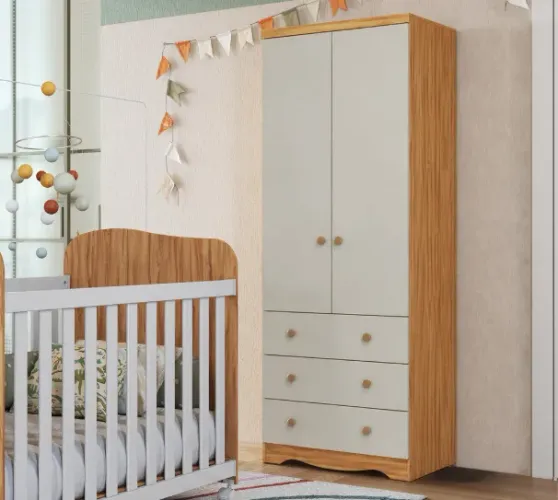 Guarda Roupa Junior 2 Portas e 3 Gavetas 100% MDF(Novo)
