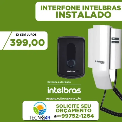 interfone intelbras já instalado em até 12x 