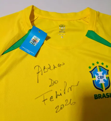 Camisa Oficial Seleção Brasileira Original Autografada por Felipão - Tam G