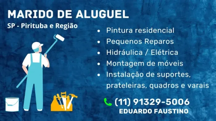 MARIDO DE ALUGUEL - Serviços de Pintura Residencial, Reparos e serviços em Geral.