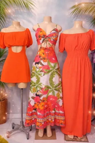 Promoção de vestidos 50,00 do curto ao longo do P ao G