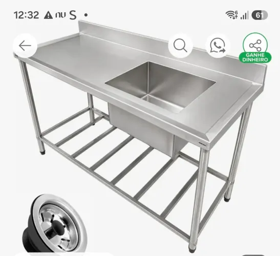 Bancada Inox industrial