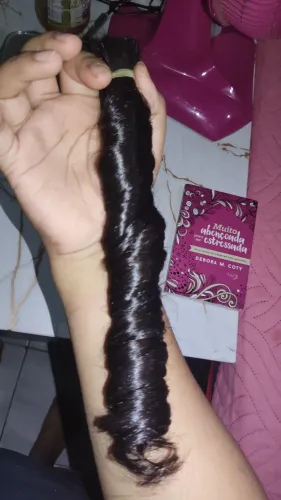 Vende-se mecha de cabelo natural tamanho 50centimetros 49 gramas natural cabelo ondulado