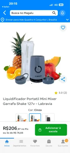 Liquidificador Portatil Mini Mixer Garrafa Shake 220v - Labravia