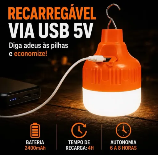 LÂMPADA 50w RECARREGÁVEIS 