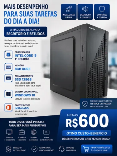 Cpu i5 4a geração 8gb Ssd 128