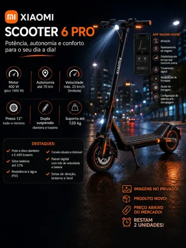 Patinete Xiaomi Electric Scooter 6 Pro- NOVO - RESTAM 2