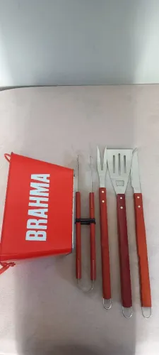 Kit Churrasco 4 peças + Balde Brahma