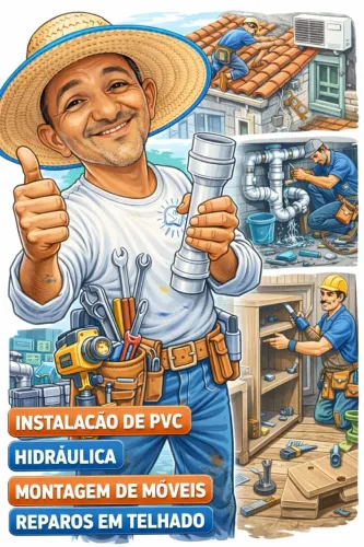 Instalação de PVC, Hidráulica, Montagem de Móveis, Reparos em Telhados, Pintura 