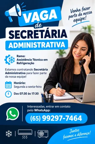 Vaga de Secretaria administrativa 