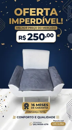 Poltrona confortável. Com garantia exclusiva