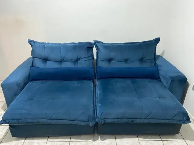 SOFÁ RETRÁTIL E RECLINÁVEL 2,72m - QUASE NOVO - ENTREGO!