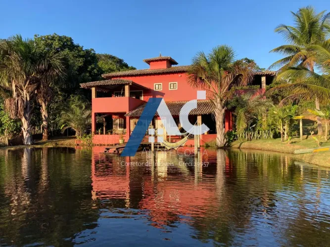 VENDA CASA NA LAGOA DE ARUÁ | 2.360 m² | 4/4 E 3 SUÍTES | PÍER | BEIRA DA LAGOA DE ÁRUA