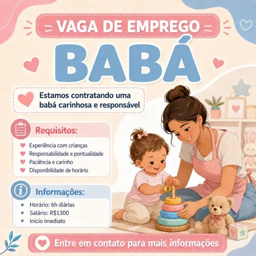 Contrata-se Babá regime CLT