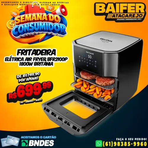 Fritadeira Elétrica Air Fryer BFR2100P Britânia