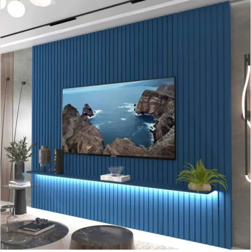 Painel Decorativo Majestic Ripado 230 Azul Royal com LED