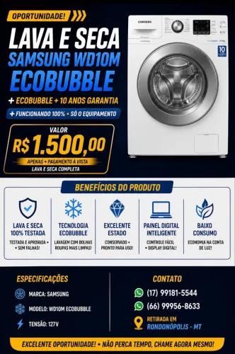 Vendo lava e seca