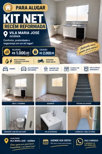 Kit Net Recém Reformada | Nova | Vila Maria José | R$ 1.000