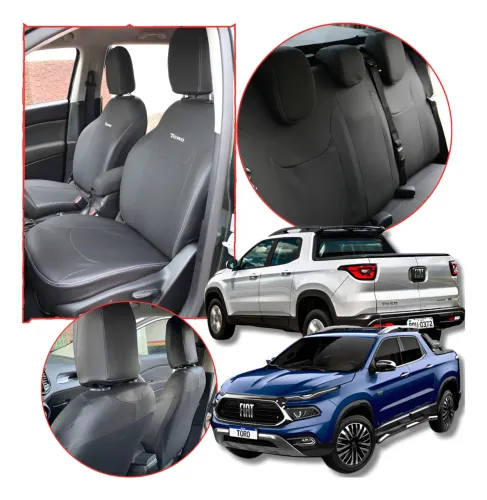 CAPA BANCO COURVIN COURO FIAT TORO 2022/2025 B.INTEIRO PRETA - GTR 
