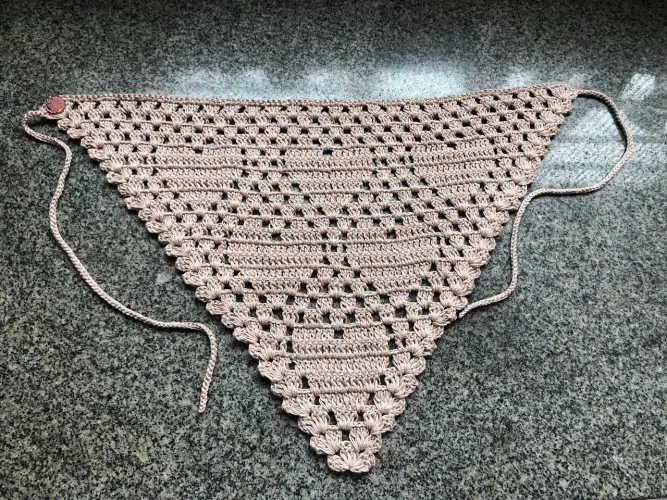 Bandana corações de crochê 