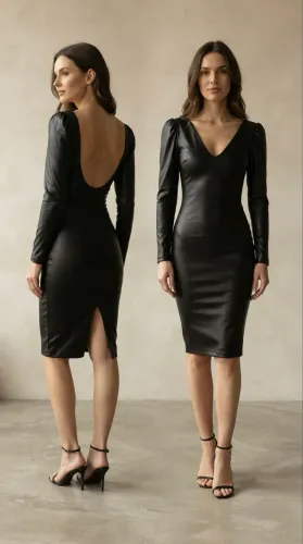 Vestido preto mídi