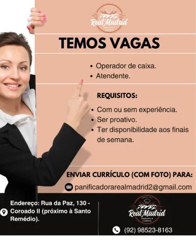 Operador de caixa atendimento ao cliente.