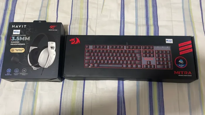 Kit Gamer - Teclado Mecânico Redragon Mitra + Fone Havit FUXI-H5D (Menos de um mês de uso)