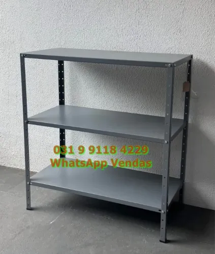 Estante de 1 Metro de Altura Funda 40cm de Profundidade com 3 Divisórias - Frete Grátis