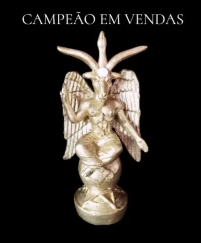 BAPHOMET 25 cm ouro em gesso