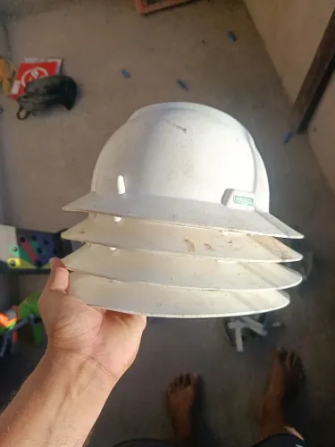 4 Capacetes Aba Total Msa Branco Eletricista E Jugular Classe B