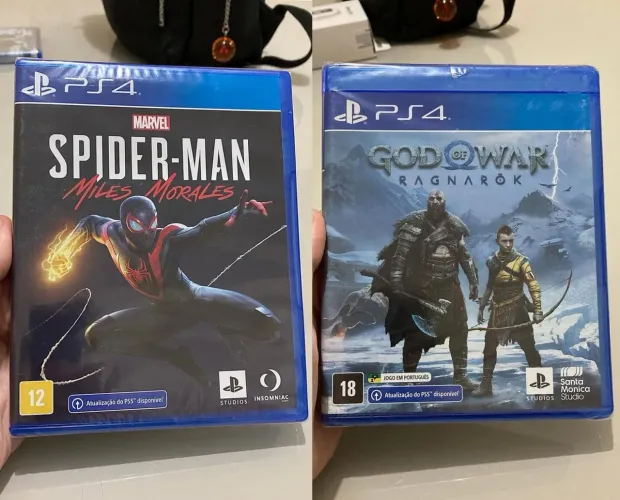 Jogos PS4 atualização PS5 - God of war Ragnarok - Spiderman Miles Morales - 130,00 cada