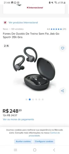 Fone de ouvido preto sem fio