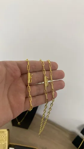 Kit pulseira e corrente 4mm banhada a ouro 18k