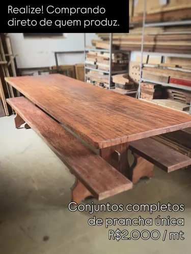 Conjunto mesa 4 metros  madeira nobre 