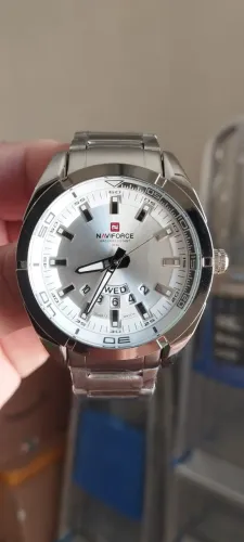 Relógio de Pulso Prata Branco  Naviforce NF9038