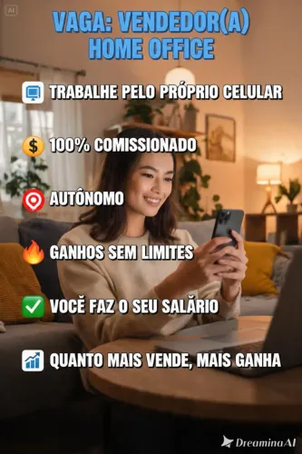 TRABALHE HOME OFFICE C/ CELULAR - VENDEDOR AUTÔNOMO