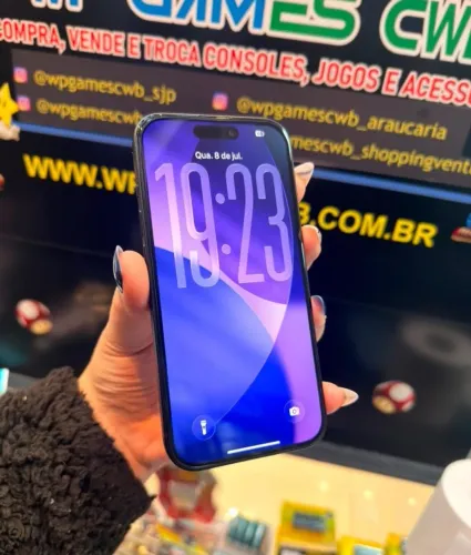 IPHONE 15 PRETO COM GARANTIA LOJA FÍSICA WP GAMES CWB   APARELHO SEMINOVO SEM DETALHES