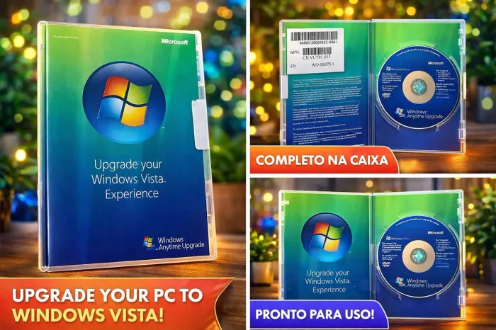 Windows Vista Original - DVD Microsoft Completo na Caixa | Colecionador / Retro PC