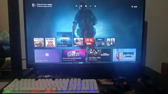 Xbox series s, com mouse e teclado, TV Aiwa smart de 32 polegadas somente ah vista