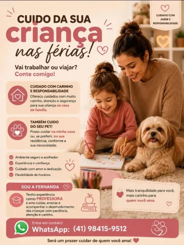 Me ofereço para trabalhar como babá.