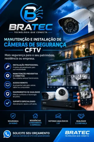 BRATEC - Instalação e Manutenção de Câmeras CFTV | DVR | NVR