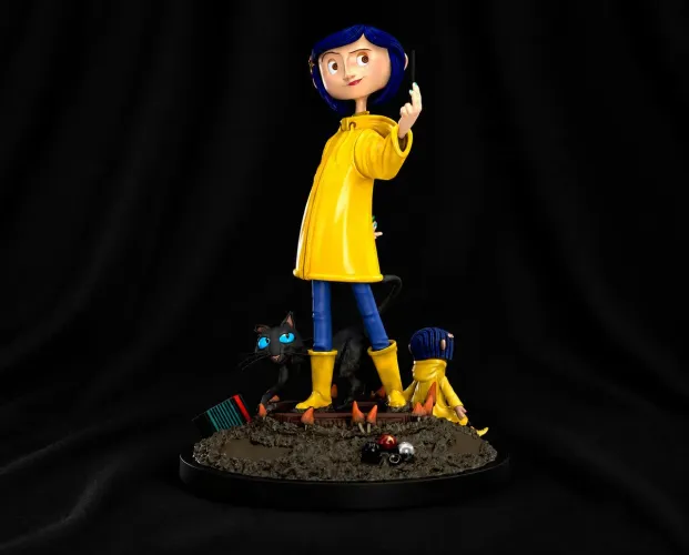 Coraline: estátua de resina.