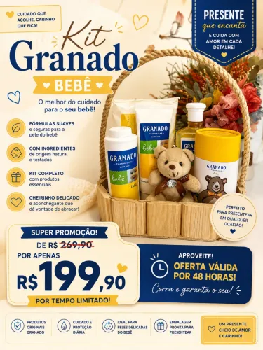 Cesta presente granado tradicional bebê