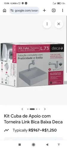 Cuba para banheiro deka