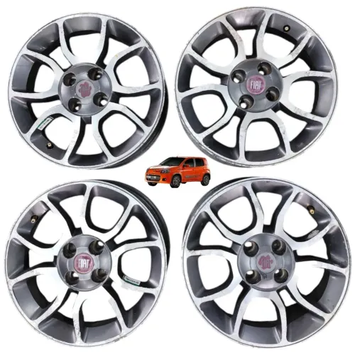 Jogo Roda Aro 15 4x98 Fiat Uno Sporting Palio Mobi Reformar Grafite