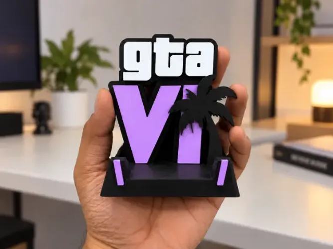 Suporte Celular Preto Gta VI Universal Tablet Decoração Gamer
