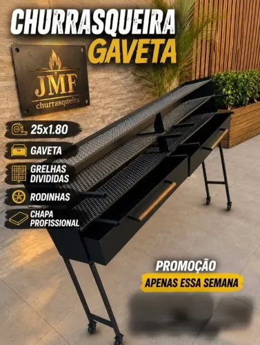 Churrasqueira para espetinho profissional com 1.80 de comprimento